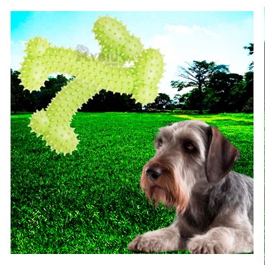 JUGUETE PERROS MA29650 RYBIU DIVERTIDO EN FORMA DE HUESO VERDE LIMON +AGENDITA