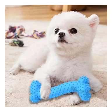 JUGUETE PERROS MA29650 RYBIU DIVERTIDO EN FORMA DE HUESO CELESTE +AGENDITA