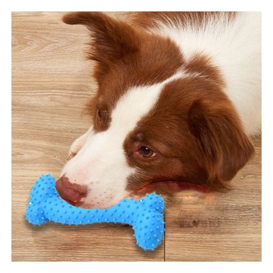 JUGUETE PERROS MA29650 RYBIU ESTIMULADOR DE DIENTES CELESTE +PAPEL DE REGALO