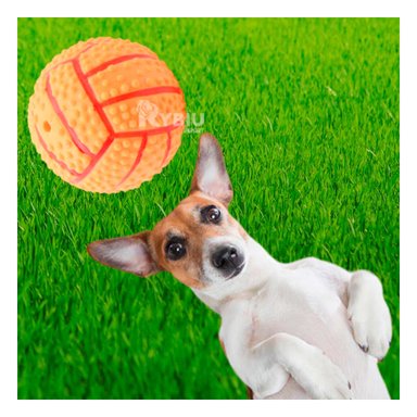 PELOTA PERROS MA29648 RYBIU DURADERA COLOR ANARANJADO +STICKERS