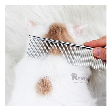 PEINE PERRO Y GATO RYBIU MA29633 LIMPIADOR DE PELOS PLATEADO + PAPEL DE REGALO