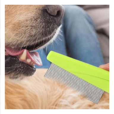 PEINE PERRO Y GATO RYBIU MA29621 FINO SACA PULGAS DE VERDE