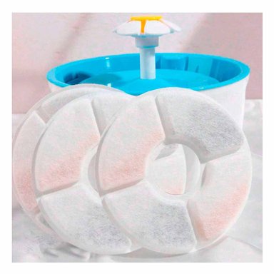 FILTRO ALGODÓN PERRO Y GATO MA29853 SET 3 REPUESTOS FUENTE BLANCO RYBIU