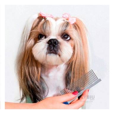 PEINE PERRO RYBIU MA29637 ANTI NUDOS LIMPIADOR DE PELO PET AZUL + PAPEL DE REGALO