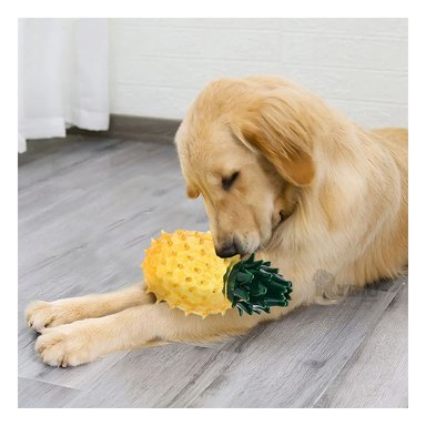 JUGUETE PERRO MA29626 RYBIU FORMA PIÑA AMARILLO