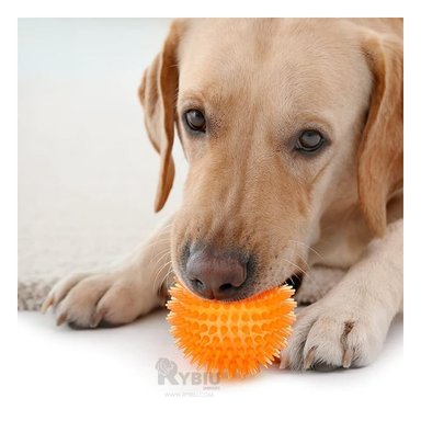 SET PELOTA PERRO Y GATO MA29860 RYBIU 3 PELOTILLAS LED DE NARANJA Y PAPEL DE REGALO