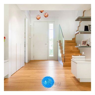 SET PELOTA PERRO Y GATO MA29861 RYBIU 3 PELOTILLAS LED CELESTE Y PAPEL DE REGALO