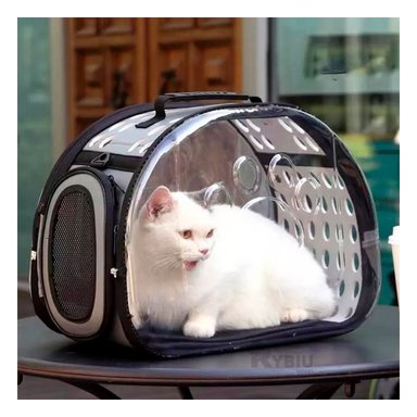 TRANSPORTADOR RYBIU PERROS Y GATOS MA29890 TRANSPARENTE DE MASCOTA PLOMO