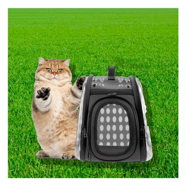 TRANSPORTADOR PERROS Y GATOS MA29889 RYBIU BONITO Y COMODO TONO NEGRO Y+STICKERS