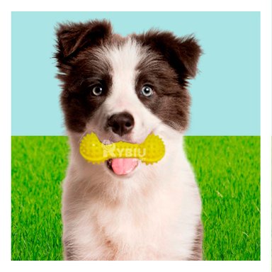 JUGUETE PERRO MA29642 RYBIU FORMA PESA CANINO AMARILLO Y PAPEL REGALO