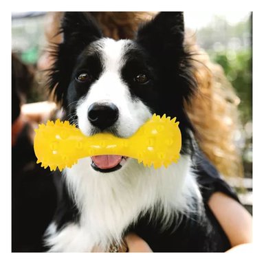 JUGUETE PERRO MA29642 RYBIU FORMA PESA CANINO AMARILLO Y PAPEL REGALO - 5
