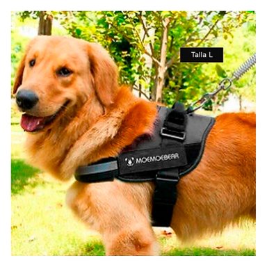 ARNÉS PERROS MA30960 RYBIU SEGURO CONTRA TIRONES EN TONO NEGRO Y+STICKERS