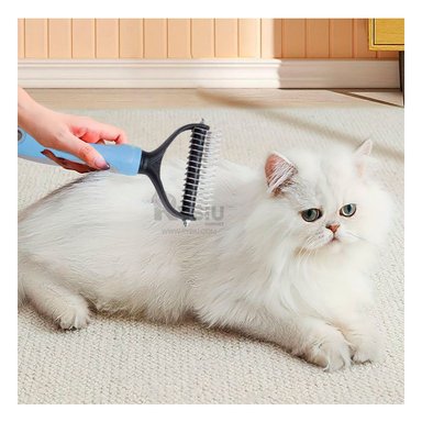 CEPILLO PERRO Y GATO RYBIU MA29855 DESENREDANTE TALLA L CELESTE + STICKERS