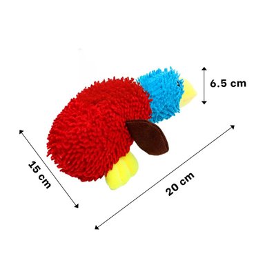PELUCHE PERRO MA29949 RYBIU LLAMATIVO PATO ROJO Y CELESTE + STICKERS - 4