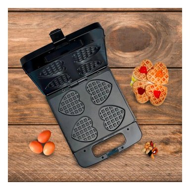 MAQUINA DE 4 CORAZONES NEGRO RAPIDA Y COMPACTA CON CONTROL DE TEMPERATURA Y+PAPEL REGALO - 2