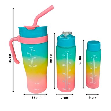 TOMATODO RYBIU CO30085 1200 ML 800 ML 300 ML TRIO STICKER 2D VERDE - 4