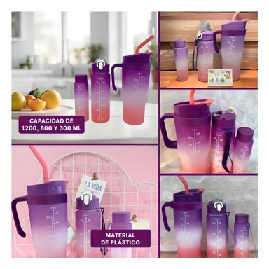 TOMATODO RYBIU CO30089 1200 ML 800 ML 300 ML TRIO STICKER 2D MORADO - 5