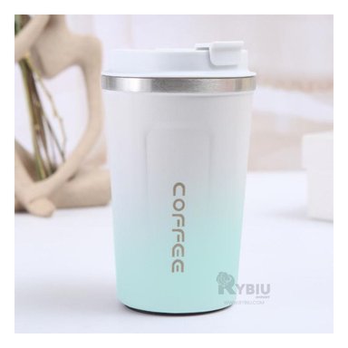 VASO CON TAPA RYBIU CO30264 CELESTE CON BLANCO +REGALO STICKERS