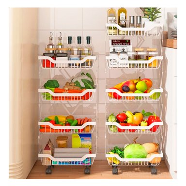 VERDULERO RYBIU CO29692 ACERO INOXIDABLE BLANCO ESPACIOSO 5 PISOS + REGALO AGENDITA