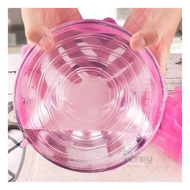 CUBIERTAS RYBIU CO30190 ROSADO SILICONA EXTENDIBLES REUTILIZABLES