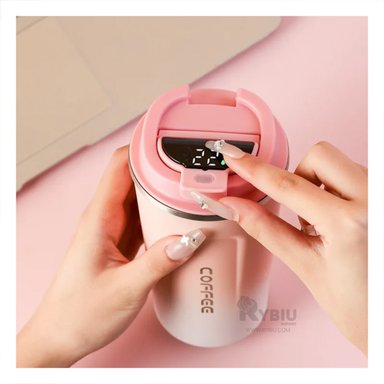 VASO DIGITAL TERMICO RYBIU CO30262 ROSADO +PAPEL DE REGALO