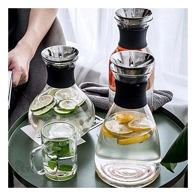 SET JARRA RYBIU 212 TRANSPARENTE LAVABLE VERSATIL 1600 ML FUJI + REGALO AGENDITA