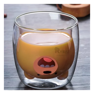 VASO DIDACTICO DE DOBLE CAPA RYBIU 752 TRANSPARENTE +PAPEL DE REGALO