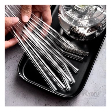 CAÑITA RYBIU 574 TRANSPARENTE SORBETE VIDRIO MODERNO + REGALO STICKERS