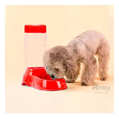 DISPENSADOR AGUA PERRO Y GATO MA31108 DISPOSITIVO HÍDRICO MASCOTA COLOR ROJO RYBIU