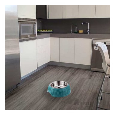 PLATO ACERO INOXIDABLE PERRO Y GATO MA29884 PREMIUM PET COLOR VERDE OSCURO Y PAPEL REGALO RYBIU