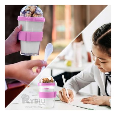 VASO UTIL PARA GRAGEAS 350ML RYBIU CO29582 ROSADO +REGALO STICKERS