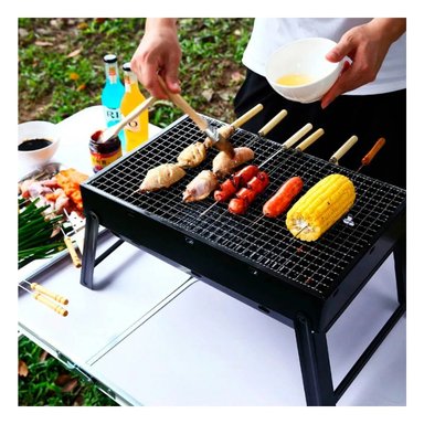 PARRILLA RYBIU CO30422 NEGRO MINI DURADERA HULLA + REGALO STICKERS - 5