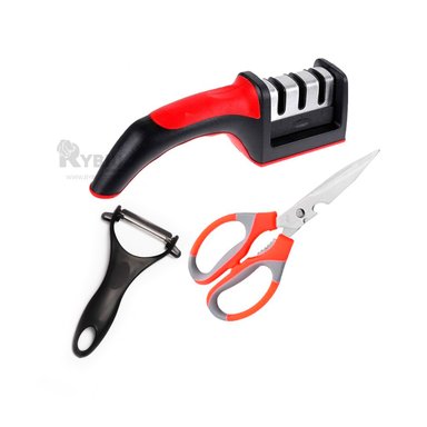 SET ACCESORIOS COCINA RYBIU CO30050 NEGRO ARTICULOS DURADEROS ERGONOMICOS