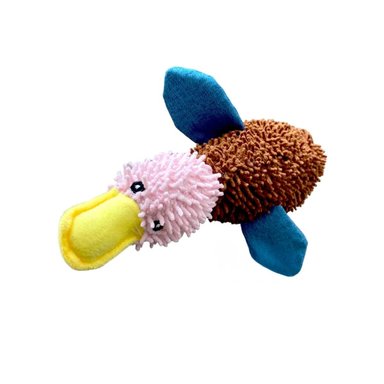 PELUCHE PERRO MA29948 RYBIU LLAMATIVO PATO MARRON Y ROSADO + STICKERS - 3