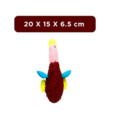 PELUCHE PERRO MA29948 RYBIU LLAMATIVO PATO MARRON Y ROSADO + STICKERS - 4