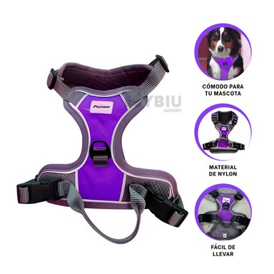PECHERA PERROS MA30095 RYBIU ADAPTABLE PARA PASEAR CAN M MORADO Y+STICKERS