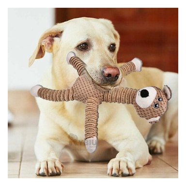 PELUCHE PERRO Y GATO MA30014 RYBIU SUAVE DE MOSTAZA Y STICKERS