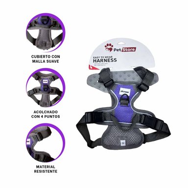 PECHERA PERROS MA30090 RYBIU HARNESS TALLA S DE COLOR MORADO - 3
