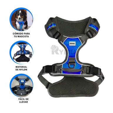ARNÉS PERROS MA30092 RYBIU PET AJUSTABLE EN COLOR AZUL S Y+PAPEL DE REGALO