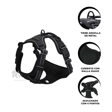 PECHERA PERROS MA30091 RYBIU ATRACTIVO TALLA S NEGRO Y+STICKERS