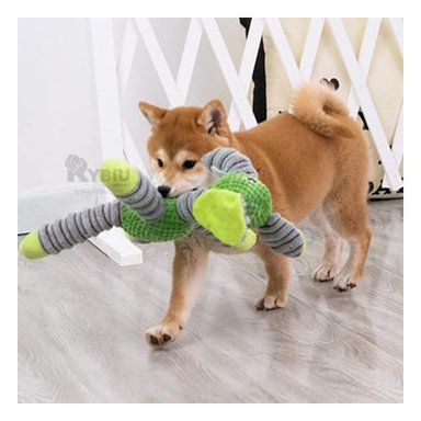 PELUCHE PERRO Y GATO MA30013 RYBIU CON SONIDO VERDE Y PAPEL DE REGALO