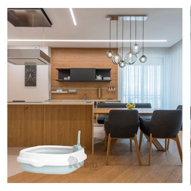 ARENERO GATO RYBIU MA30901 DISEÑO MODERNO PALA CELESTE + AGENDITA