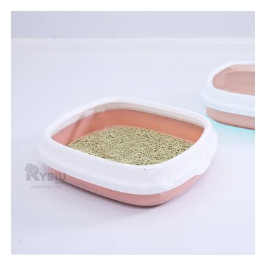 ARENERO GATO RYBIU MA30904 HIGIENE 48X40X12.5 CM ROSADO + STICKERS