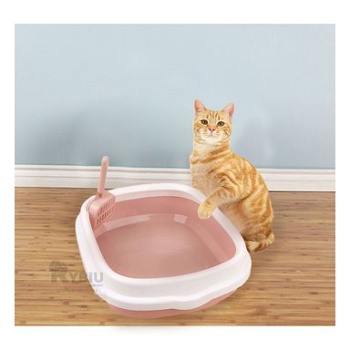 ARENERO GATO RYBIU MA30904 ÚTIL Y PRÁCTICO GATITOS 48X40X12.5 CM ROSADO