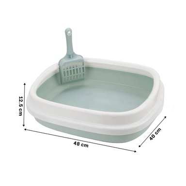ARENERO GATO RYBIU MA30901 CON BANDEJA Y PALA CELESTE + PAPEL REGALO - 4