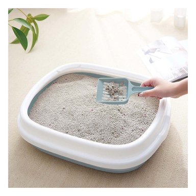 ARENERO GATO RYBIU MA30901 CON BANDEJA Y PALA CELESTE + PAPEL REGALO - 5
