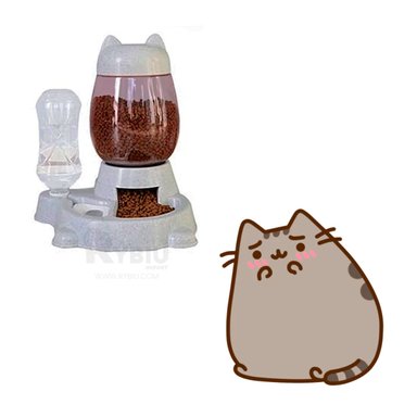 COMEDERO GATO MA31070 Y BEBEDERO UNIDO PET COLOR GRIS RYBIU