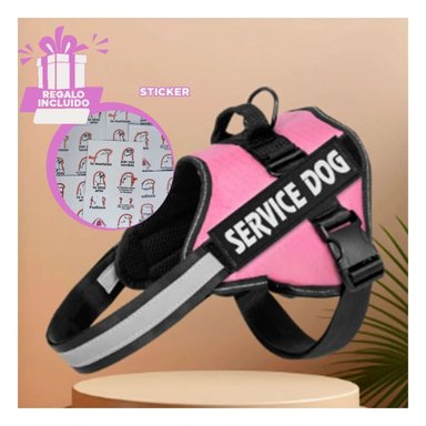 ARNÉS PERROS MA30968 RYBIU VERSATIL PERFECTO PARA PASEOS COLOR ROSADO Y+STICKERS