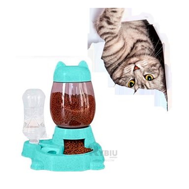 COMEDERO GATO MA31071 PRÁCTICO Y FUNCIONAL COLOR CELESTE Y AGENDITA RYBIU