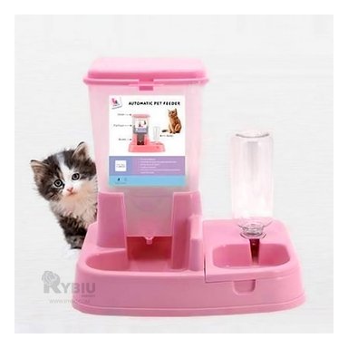 DISPENSADOR AGUA PERRO Y GATO MA31110 DISPENSADOR INTELIGENTE COLOR ROSADO Y AGENDITA RYBIU